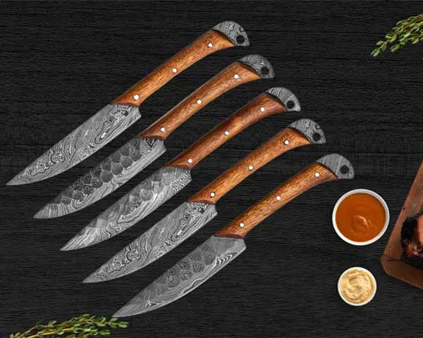 Image of Elevate-Your-Dining-Experience-with-Exquisite-BlackSteel-Damascus-Steak-Knives BlackSteel Cutlery